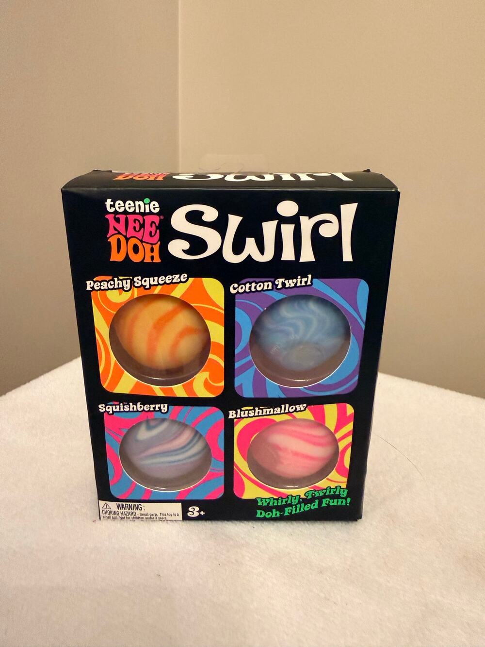 New NEE DOH Four Pack Peachy Squeeze, Cotton Twirl, Squishberry, Blushmallow